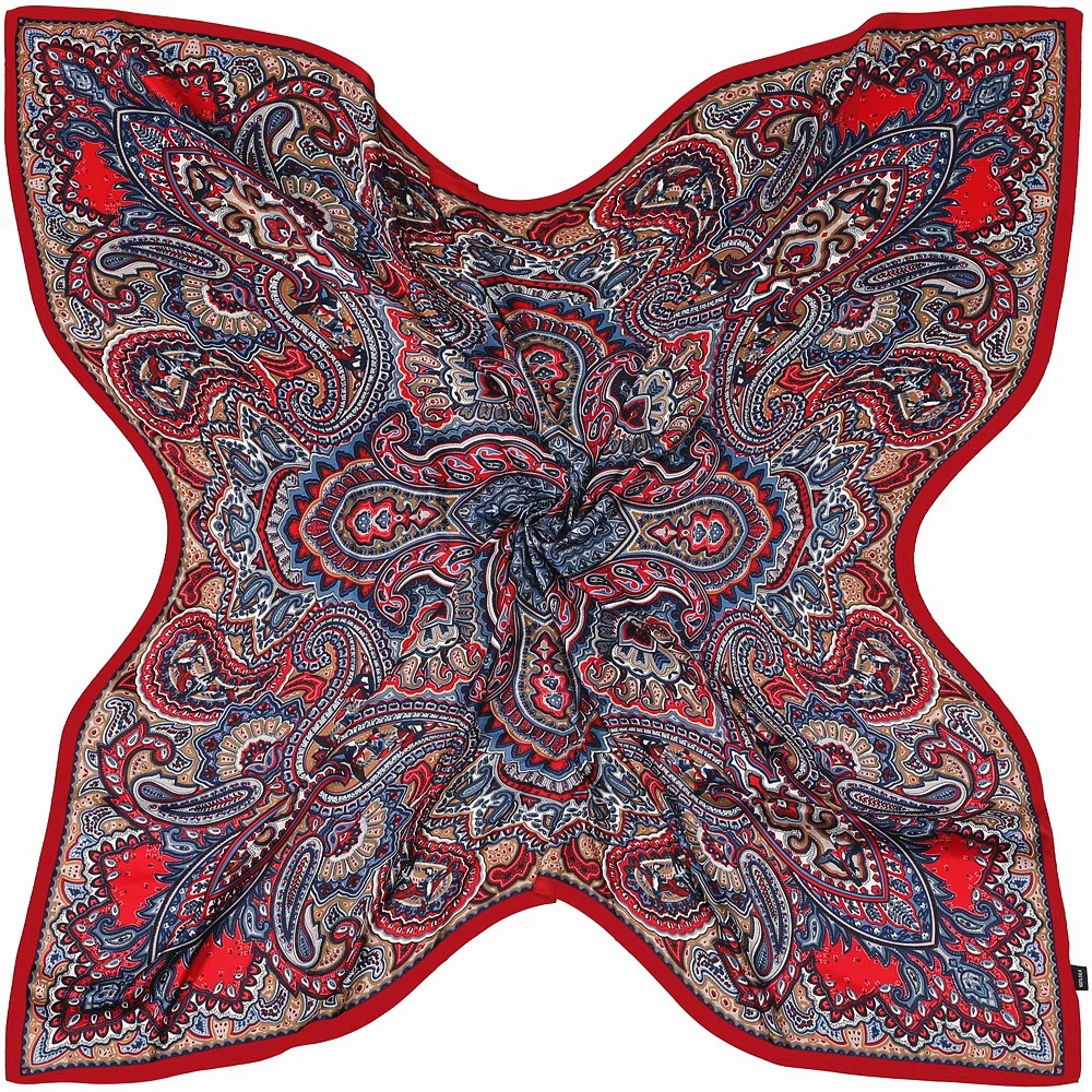 130cm Twill 100% Silk Scarf Brand Square Scarf Women Fashion Design Paisley Shawl Bandana Kerchief Scarves For Ladies