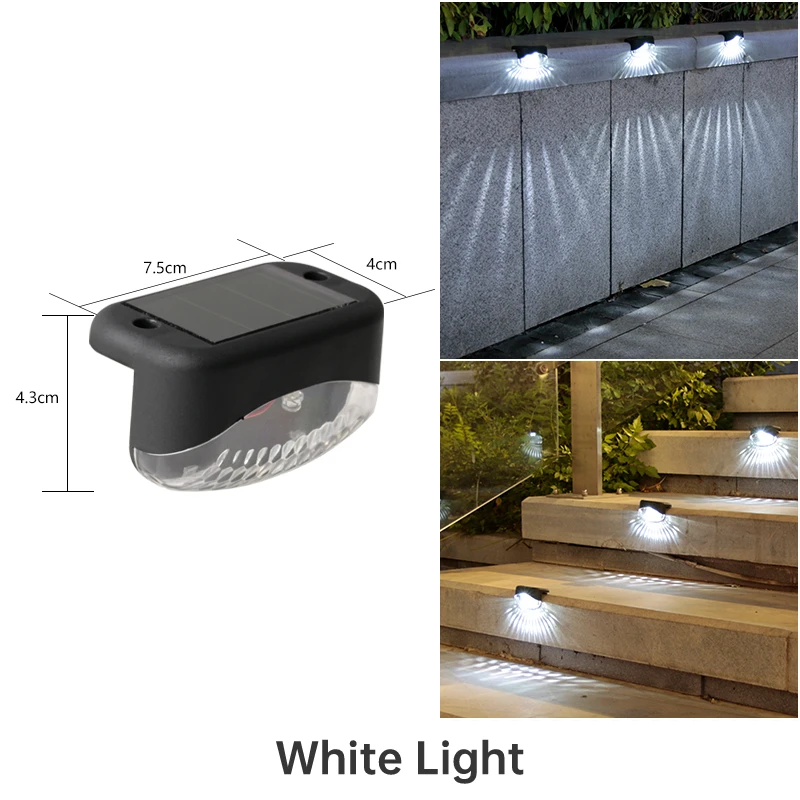 LED Solar Stair Light Waterproof Outdoor Garden Passage Courtyard Guardrail Step Light Landscape Lamp Garden Accessories