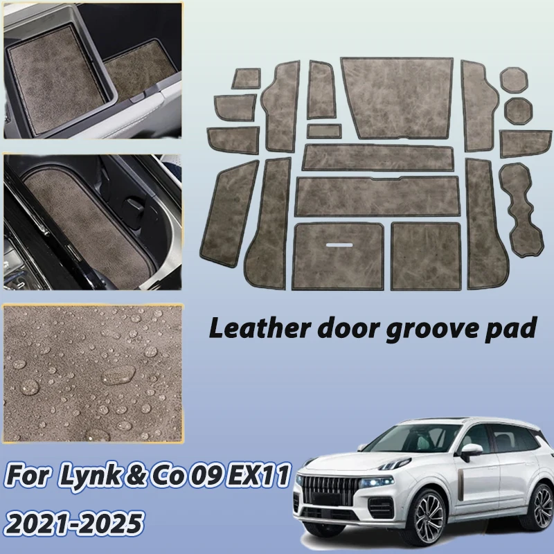 Leather Coaster For Lynk & Co 09 Accessories EX11 2021 2022 2023 2024 2025 Dust-proof Anti-Slip Cup Mat Door Slot Pad Interior