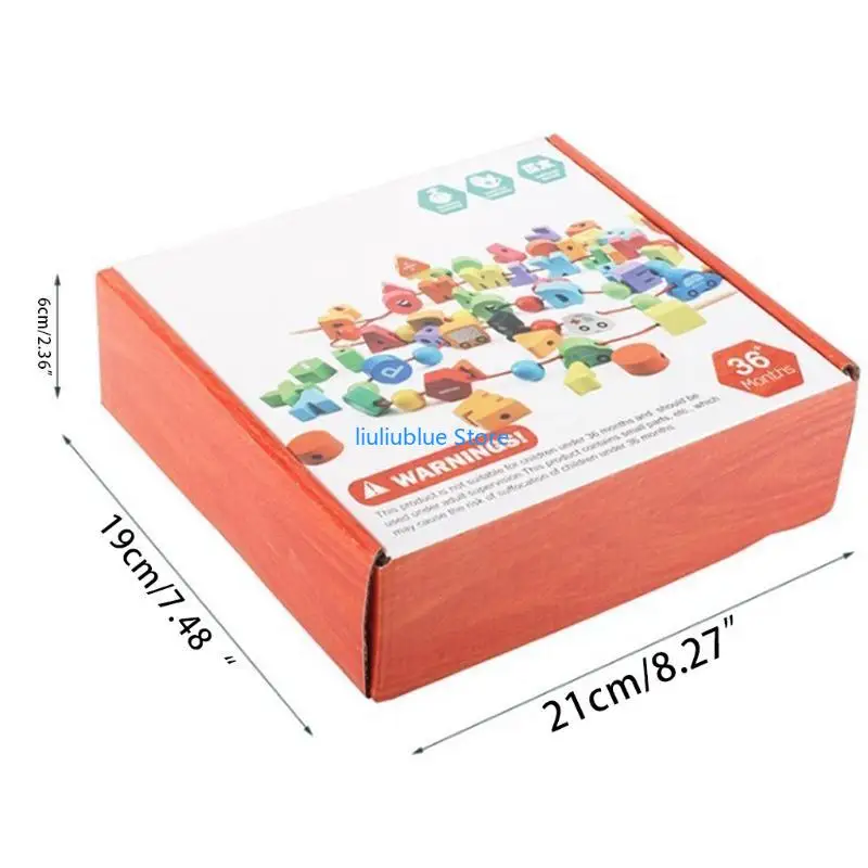 Early Learning Toy with Lacing Beads Theme Block for Preschool Education 62CF