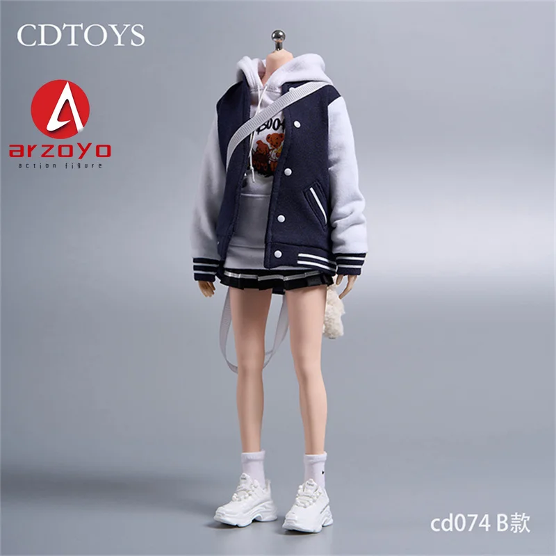 cdtoys cd074 1/6 femme Baseball sweat à capuche jupe plissée vêtements modèle adapté 12 ''soldat figurine corps poupée