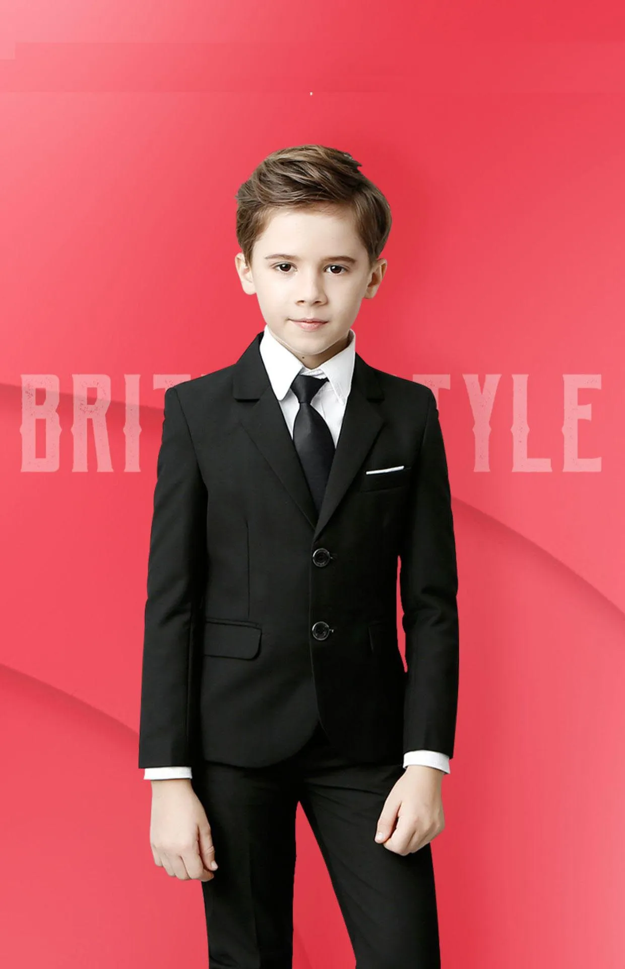 Prince Kids Piano Violin Performance Photograph Dress Boys Host Ceremony Tuxedo Costume Children Black 007 Skinny Cosplay Suit