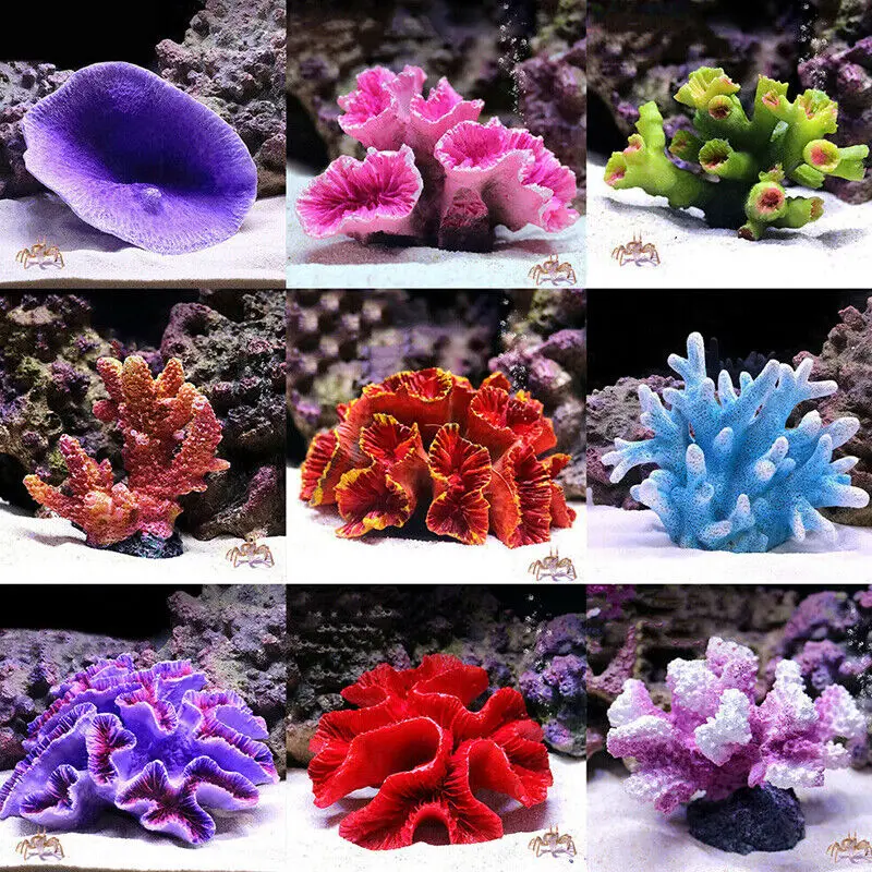 Aquarium Coral Ornaments DIY Fish for Tank Decoration Artificial Reef Colorful Resin Ornament Simulation Fish Tank Decor Craft