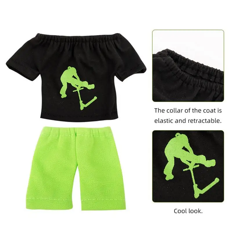 Mini set di scooter da dito con pantaloni Giocattoli per scooter da dito Piccolo scooter da trucco per bomboniere Giocattoli per bambini Allenamento con le dita