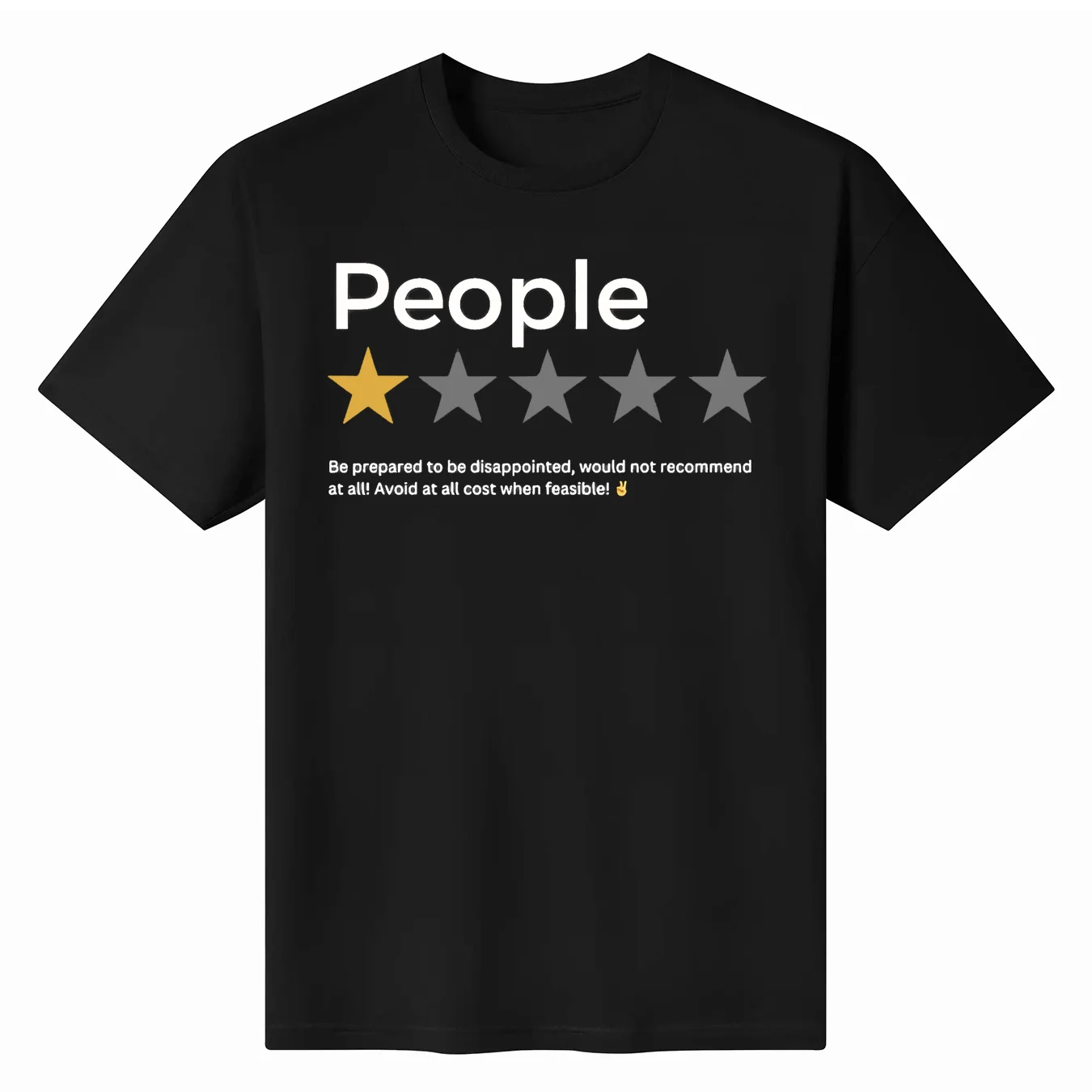 2024 New People One Star Rating Would Not Recommend Funny Introverts T-Shirt Sleeves Cotton Tee Shirt Leisure Comfortable Tops