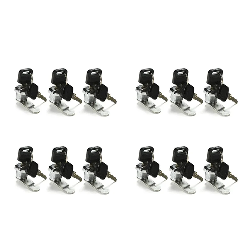 

ABRU-Mailbox Lock, 12 Pack Cam Lock For Cabinet Letter Box Locker Drawer Door Cupboard With 8 Keys 16Mm
