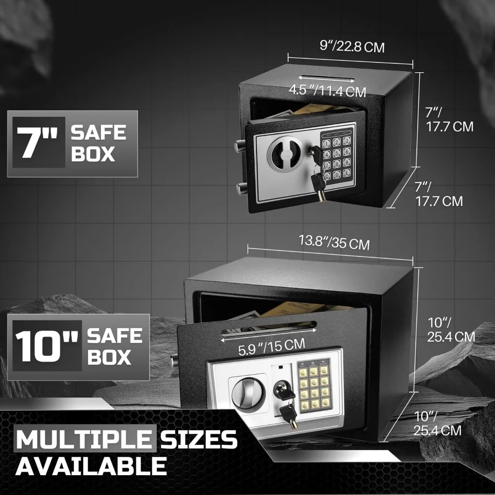Cassetta di sicurezza elettronica per soldi con serratura a tastiera a combinazione digitale - Cassetta di sicurezza per contanti per armadi, casa e ufficio
