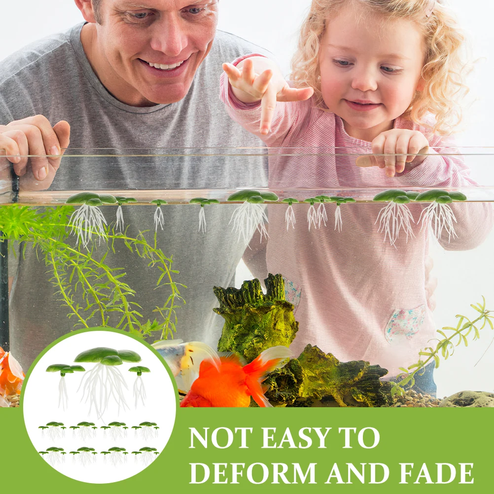 

90Pcs Simulation Duckweed Ornament Natural Green Aquarium Plants Safe for Fish Duckweed Aquarium Floating Plants