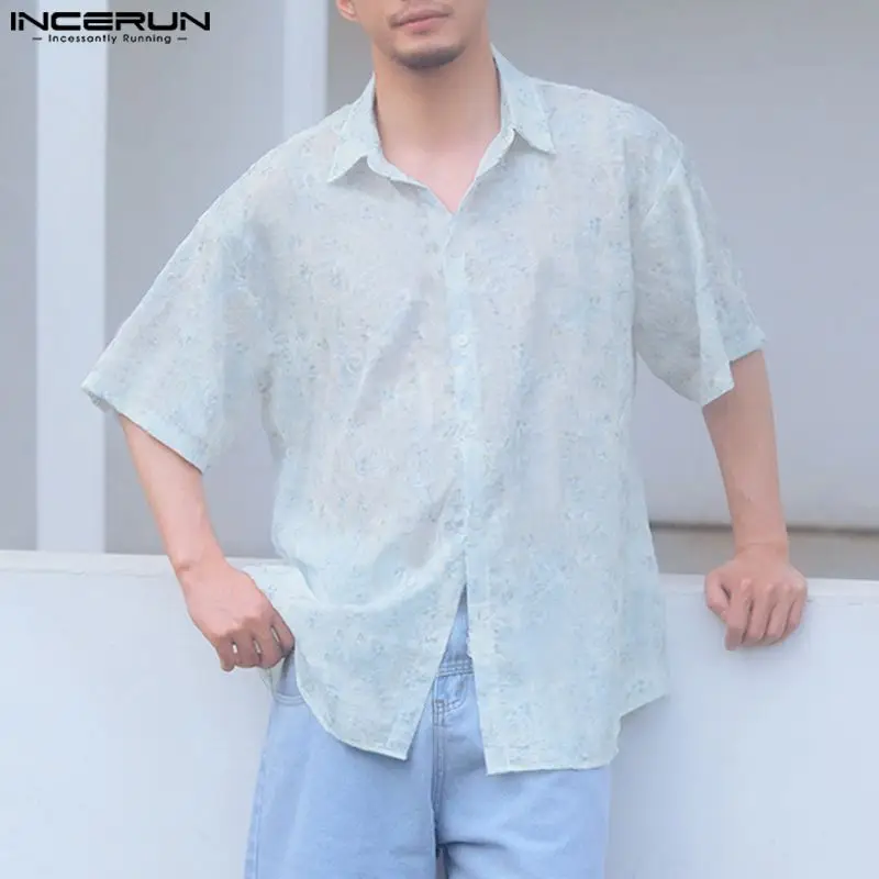 

2024 Men Hawaiian Shirt Printing Summer Lapel Short Sleeve Streetwear Men Clothing Loose Vacation Casual Shirts S-5XL INCERUN