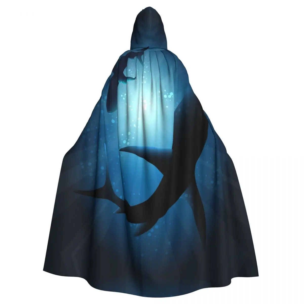 Hooded Cloak Unisex Cloak with Hood Sharks Swimming Wildlife Cloak Vampire Witch Cape Cosplay Costume