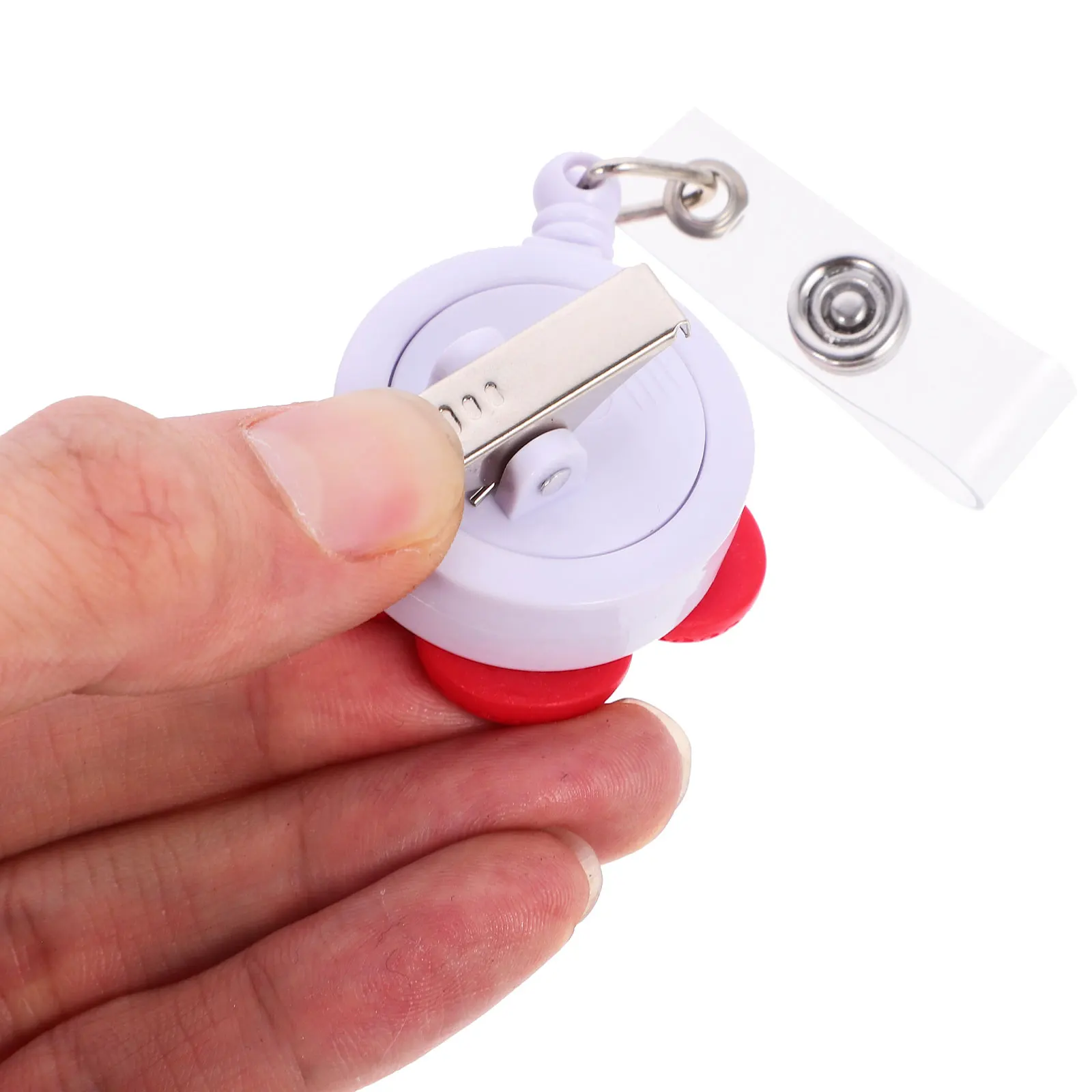 

4Pcs Portable Badge Holders Id Card Clips Fastened Back Clip Design Accessory Id Card Holder Badge Reel