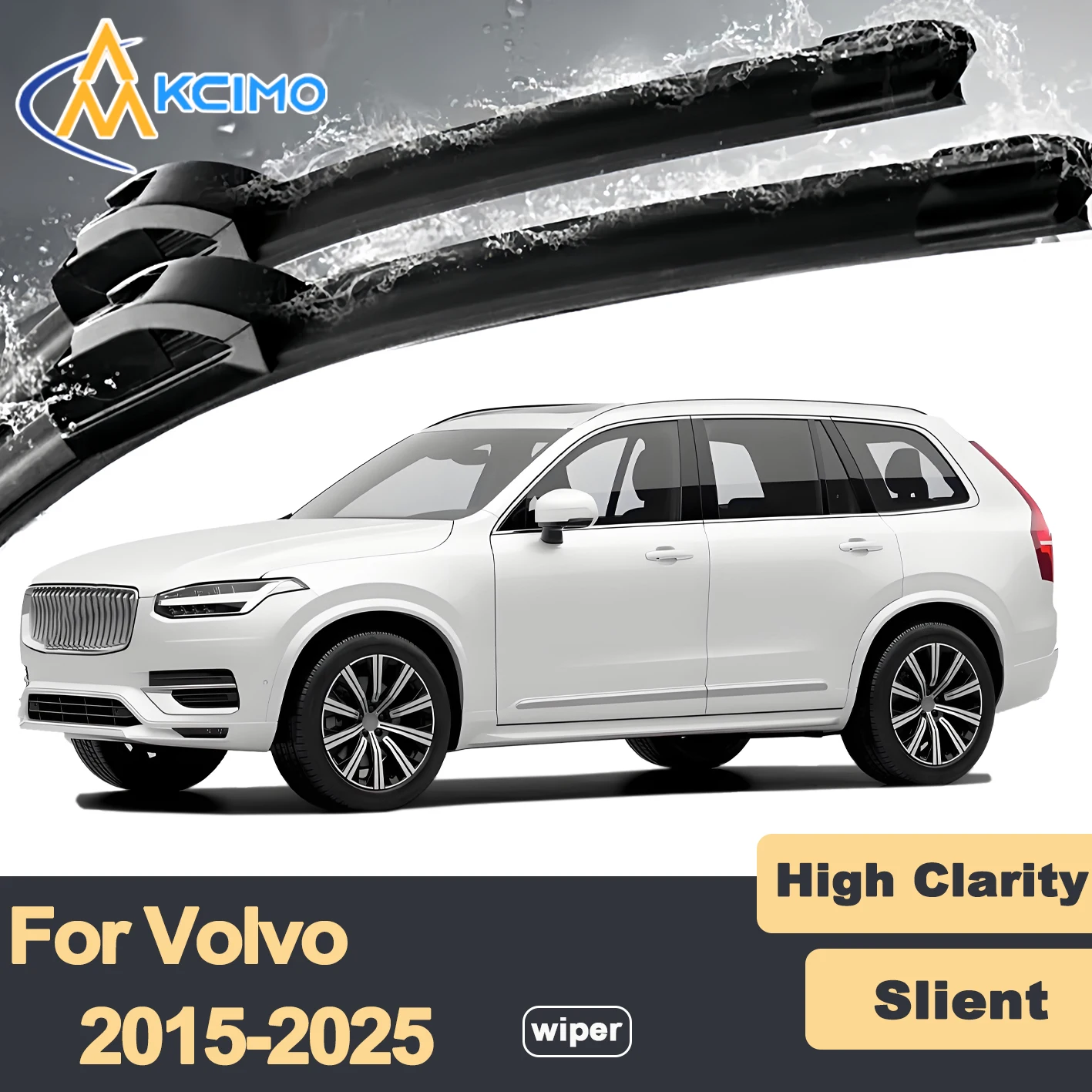 

Premium Rubber Durable Silent Windshield Wiper Blades 2pcs for Volvo XC90 2015-2025 Front Wiper Blades Set