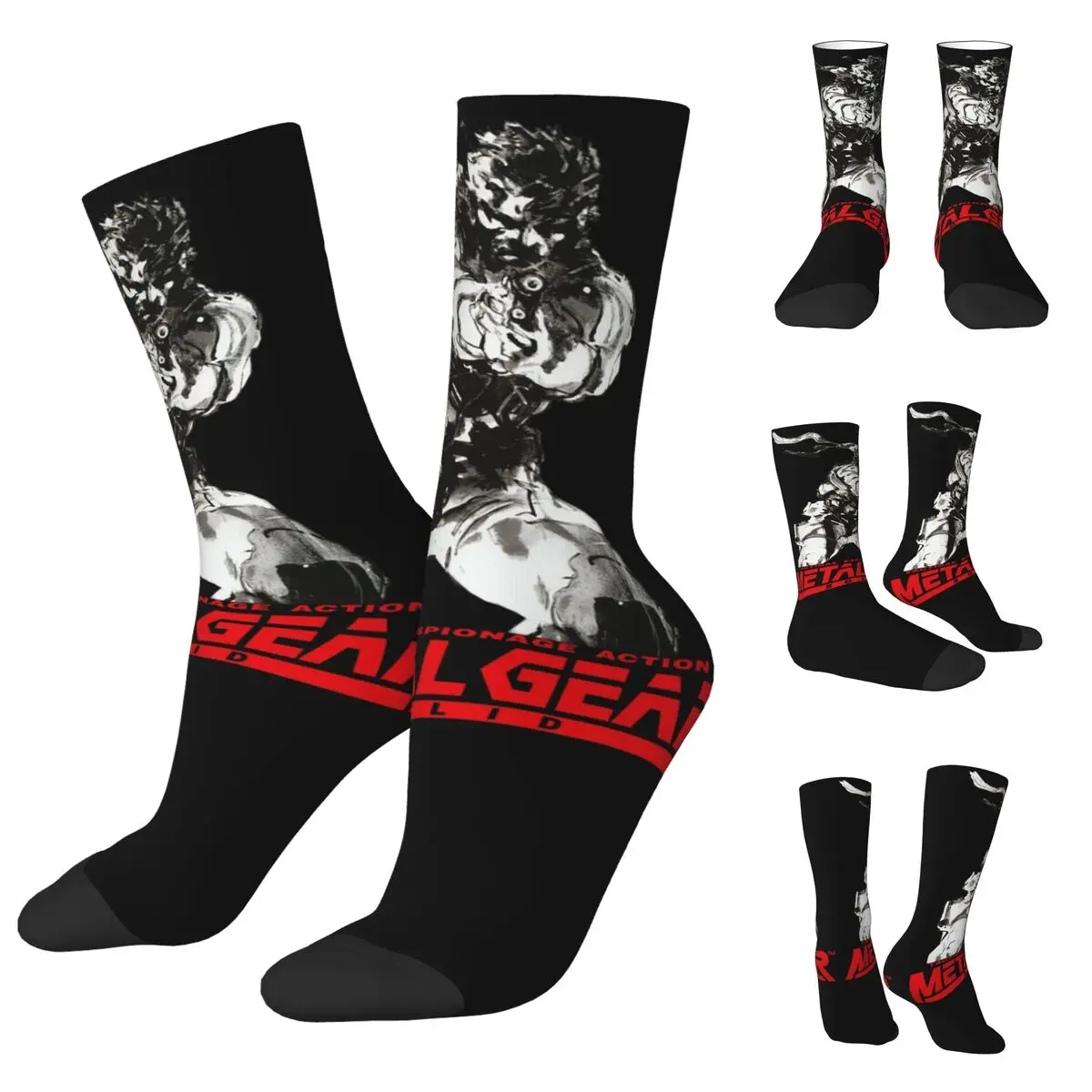 

MGS1 Solid Snake Game Men and Women printing Socks,Motion Applicable throughout the year Dressing Gift