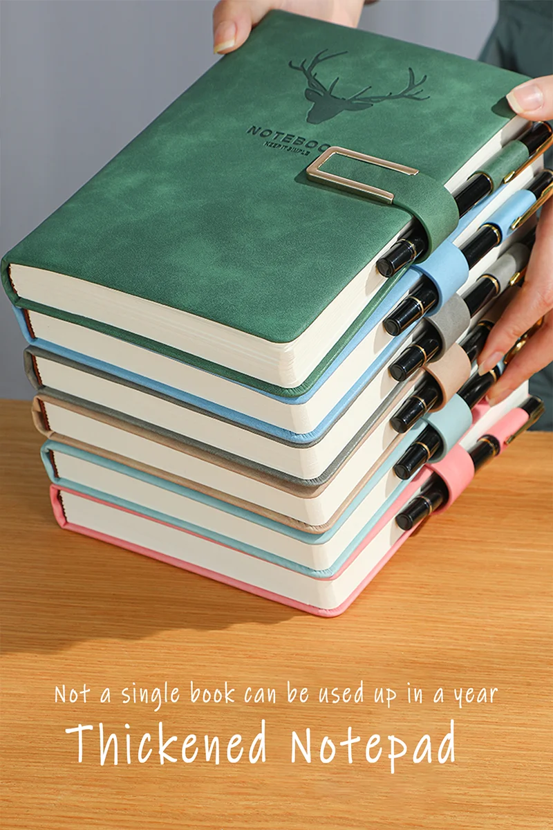 200 Seiten A5-Leder-Notizbuch mit Leder-Notizbuchhülle, personalisierter Softcover und Lesezeichen, perfekt für Unternehmen, Besprechungen – Detail 1