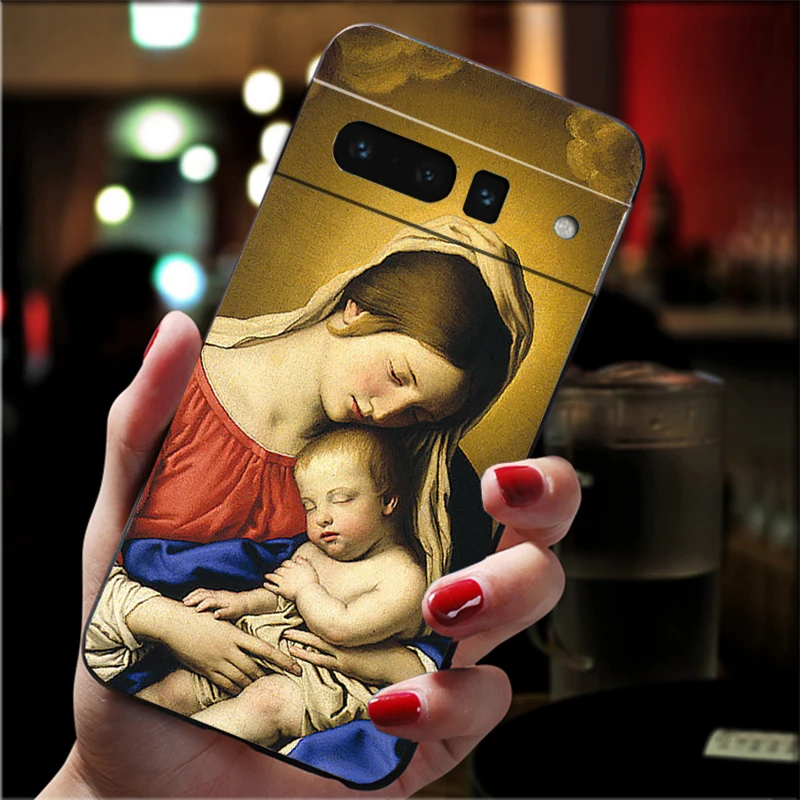 

Phone Case For Google Pixel 10 Pro XL 9 Pro XL 8 7 6 Pro 9A 8A 7A 6A Pixel 8 7 6 5 Bless Virgin Mary Printing