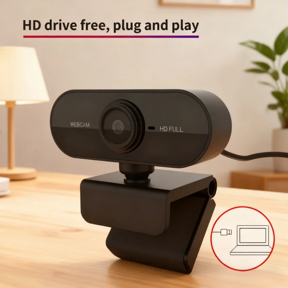 1080P HD كاميرا ويب صغيرة ميكروفون واجهة USB يدعم الكمبيوتر المكتبي المحمول مناسبة لمؤتمر مكالمات الفيديو المباشرة #2