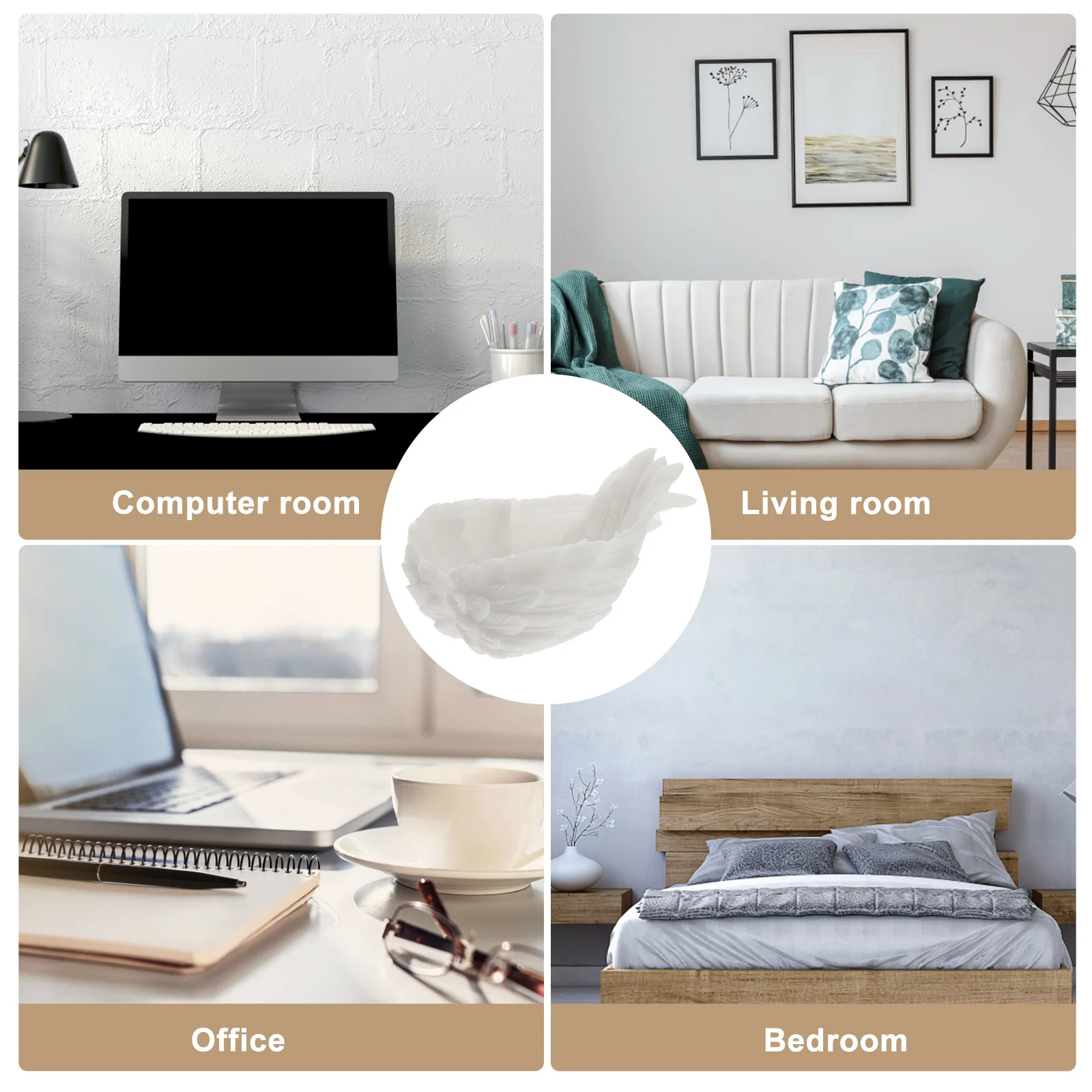 

Wing-Shaped Crystal Ball Stand Resin Craft Decorative Base Desktop Display Holder Decoration Crystal Sphere Holder