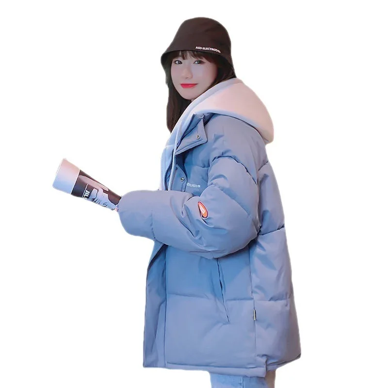 Parkas 2022 Neue Mode Winter Warm Mit Kapuze Große Größe Frauen Unten Baumwolle Mantel Casual Frauen Jacke Dicken Buchstaben Frauen Mantel