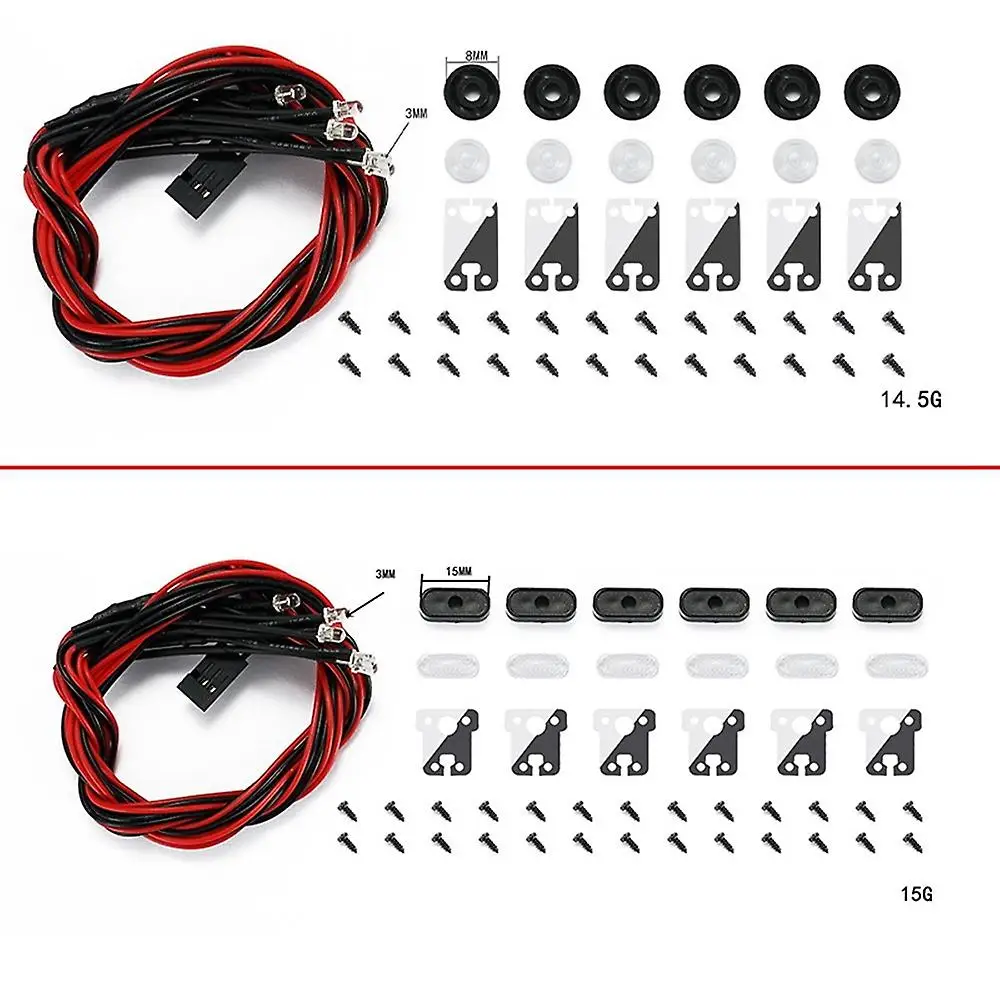 Lampu depan atap Led, 6pcs untuk Axial Scx24 Axi00002 Rc mobil