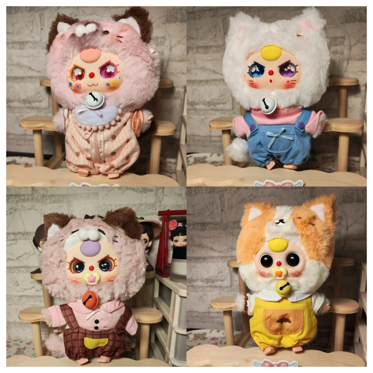 

НОВЫЙ набор плюшевых виниловых слепых коробок Baby Three Kitten — модные коллекционные куклы, 6 шт., модный подарок на день рождения для детей и коллекционеров