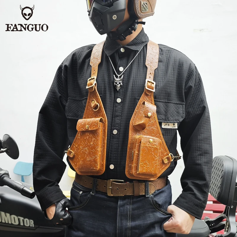 Genuine Leather Anti-Theft Underarm Shoulder Bag Armpit Tactically Bag For Men Shoulder Holsters Storage Pack