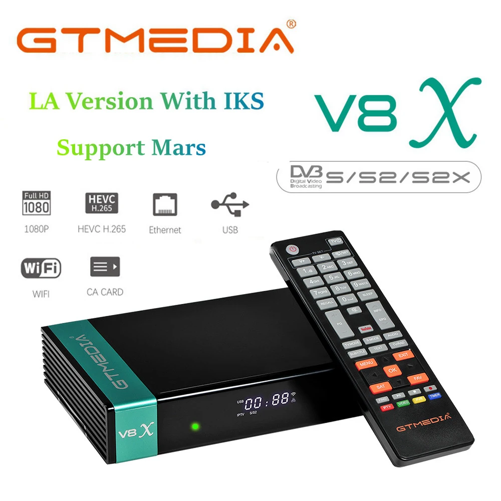 GTMEDIA V8X Satellite Receiver With CA card Receiver for tv Sat DVB-S/S2/S2X Finder 1080P TV Decoder Set Top BOX smart tv box