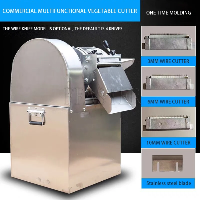 Machine à trancher et à déchiqueter les pommes de terre multifonctionnelle, acier inoxydable, entièrement automatique, électrique, radis