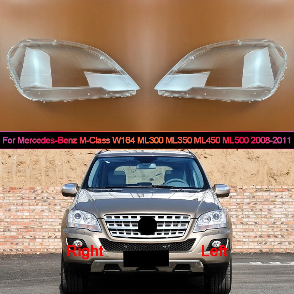 For Mercedes-Benz M-Class W164 ML300 ML350 ML450 ML500 2008-2011 Headlamp Cover Transparent Lampshade Lamp Shade Headlight Shell