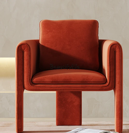 

12Modern Minimalist Leisure Chair Living Room Single Flannel Sofa Chair