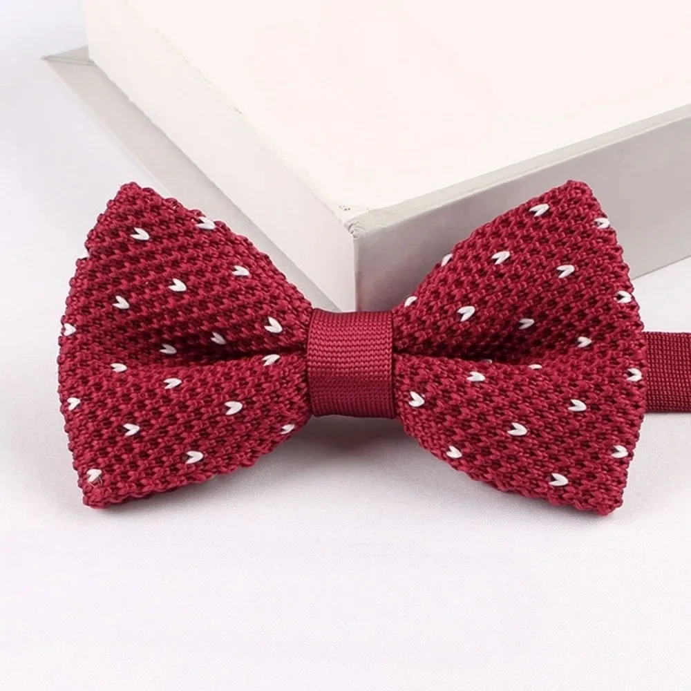 Creative Snowflake Knitted Christmas Necktie Adjustable Strap Heart Polka Dot Xmas Shirt Tie Soft Cravat Suit Accessories