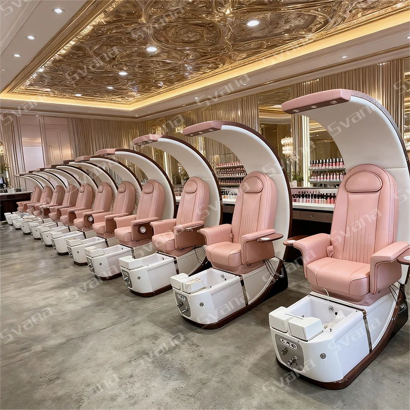 Custom.أثاث صالون الأظافر محطة مانيكير وباديكير بدون أنابيب كرسي باديكير حديث