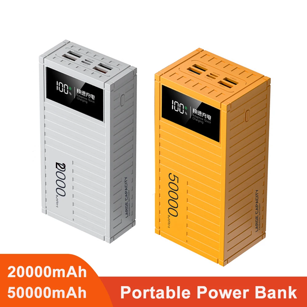 20000mAh 50000mAh Power Bank PD 20W Fast Charging Portable Outdoor Power Station Multifunctional USB Charger For Camping Home