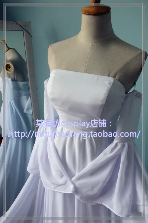 Anime Elaine Cosplay Costume Party Lolita White Dress For Women Girls Halloween Party Custom Made Golden Wig