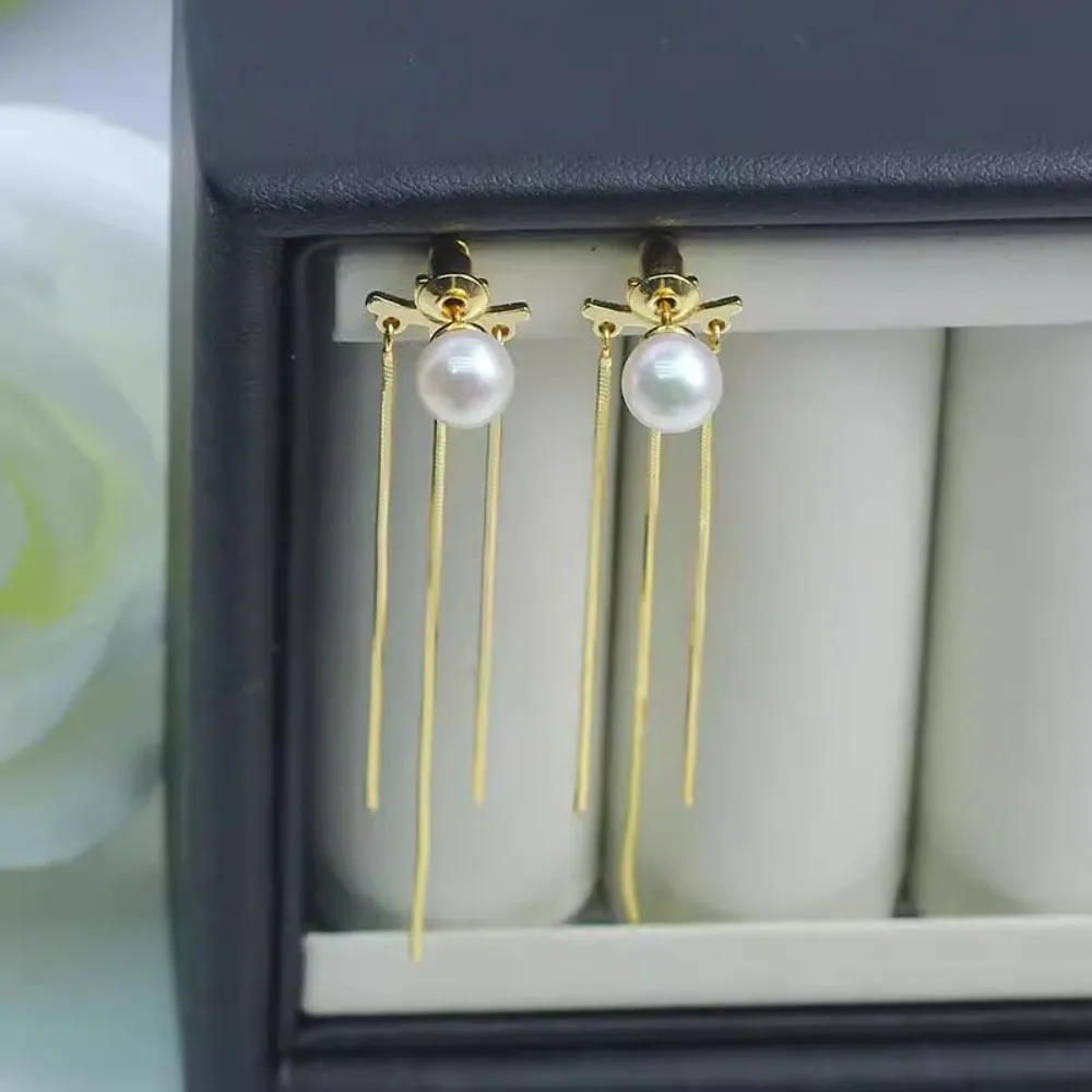

10PCS S925 Sterling Silver Needle 18K Gold Wrapped Plated Brass Earring Settings Diy Jewelry Pearl Earrings Accessories