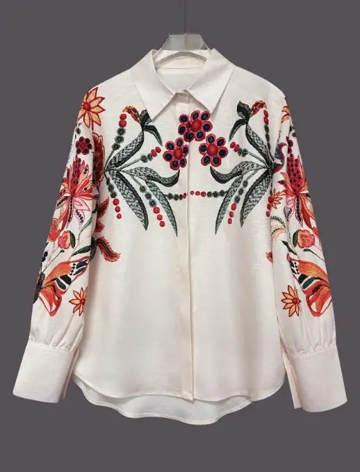 

Women's Loose Long Sleeve Digital Printed Shirt Top Spring/Summer 2025 New Fashion Top