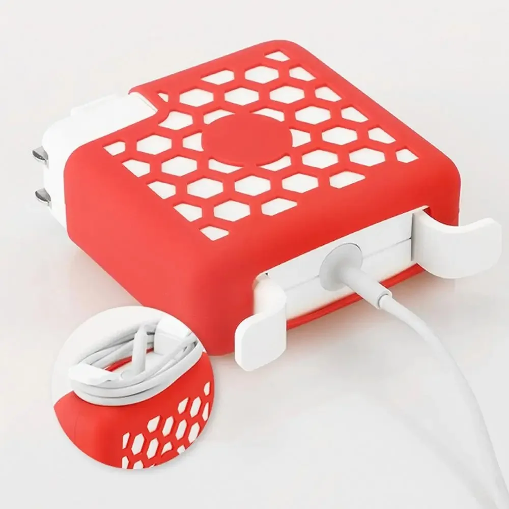 New Silicone Power Adapter Case Shockproof Radiative Protective Cover Soft Hollow Out Design Charger Skin for MacBook