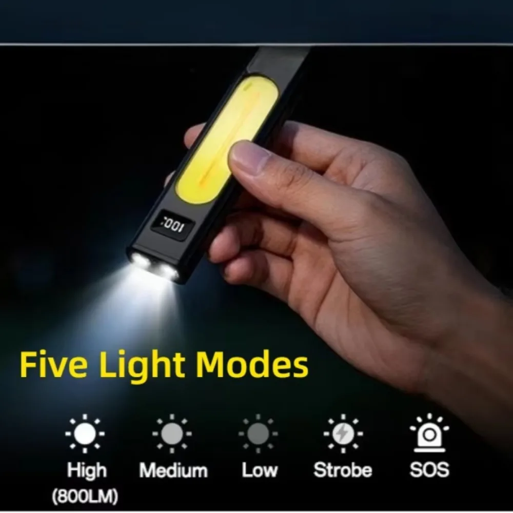 Portable EDC LED Flashlight Type-C Rechargeable Magnetic COB Work Lamp for Outdoor Camping Hiking Emergency Lighting view 5