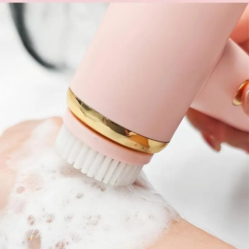 فرشاة تنظيف الوجه الكهربائية 4 في 1، 5 سرعات مقاومة للماء، مدلك تنظيف الوجه يعمل على تحسين نسيج البشرة لجميع أنواع البشرة #4