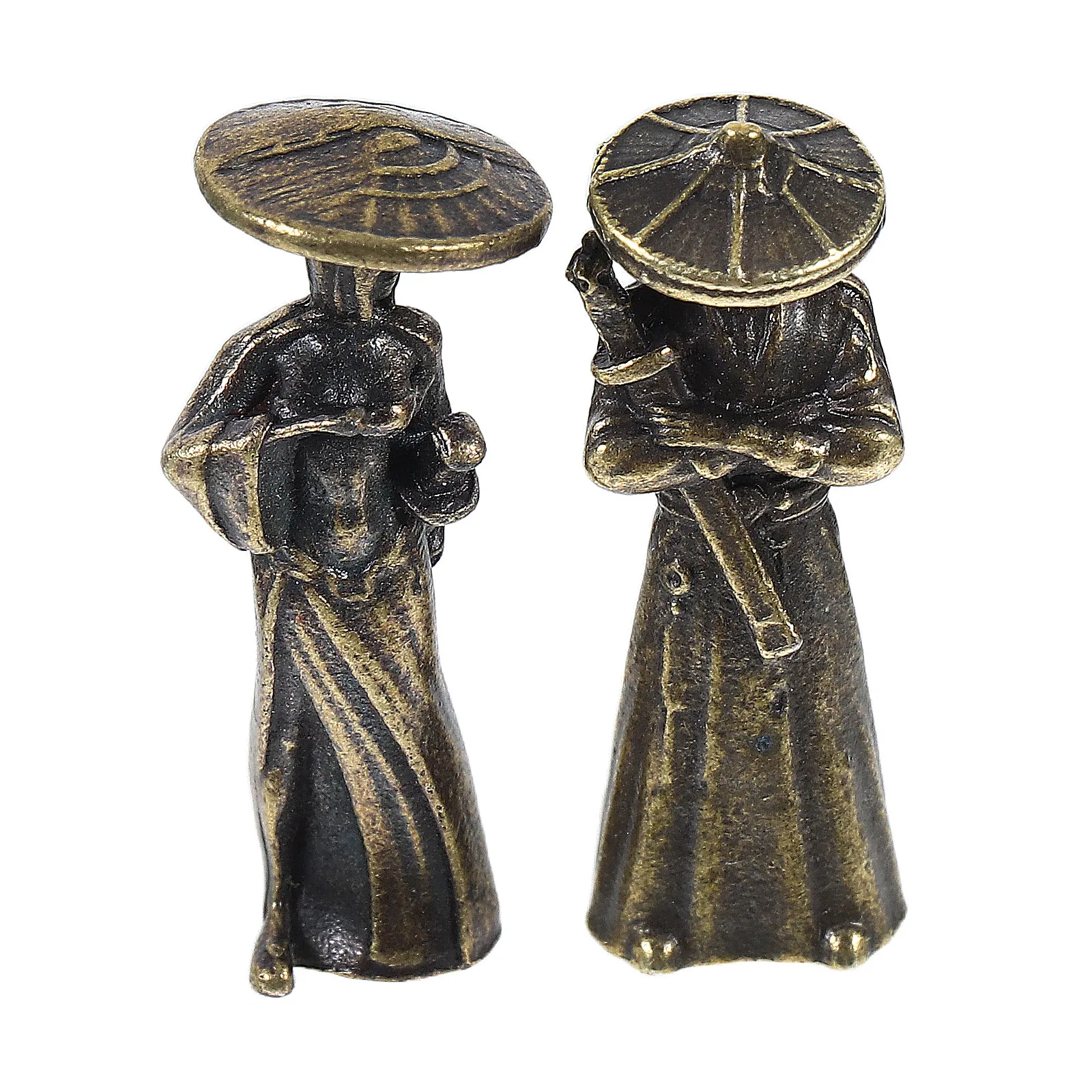 2Pcs Miniature Samurai Ancient Chinese Warrior Sculpture Car Dashboard Ornament Bonsai Garden Decoration Fish Tank Charm
