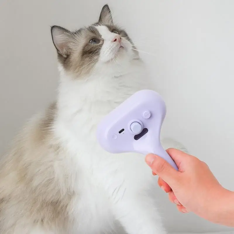 

2 In 1 Self-cleaning Steamy Pet Comb Cat Dog Brush Static Hair Removal Grooming Tool With Self Cleaning Function