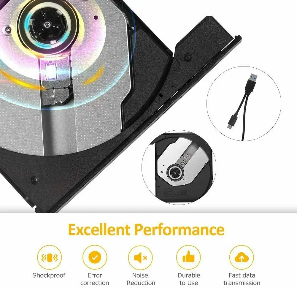 

Typec External Ultra Typec Cd Thin Usb Powered For Laptop Desktop External Cd Drive Multifunctional Optical Drive