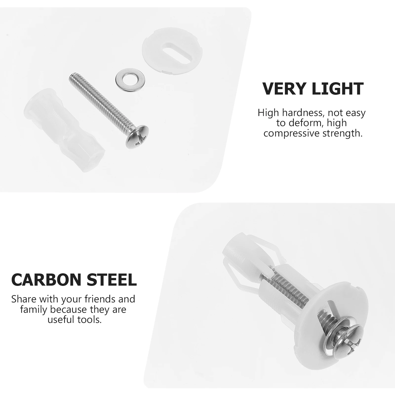 

4pcs Expansion Screw Fixing Accessories Toilet Stainless Steel Lid Hinge Screws Durable Hardware Wear Resistant Toilet Fixing