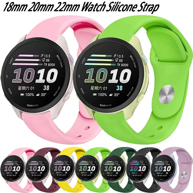 Силиконовый ремешок 18/20/22 мм для Gramin Forerunner 570-970-170-70-55/Active 6-5/Vivoactive 6-5, браслет для часов OPPO X3/X2 Mini