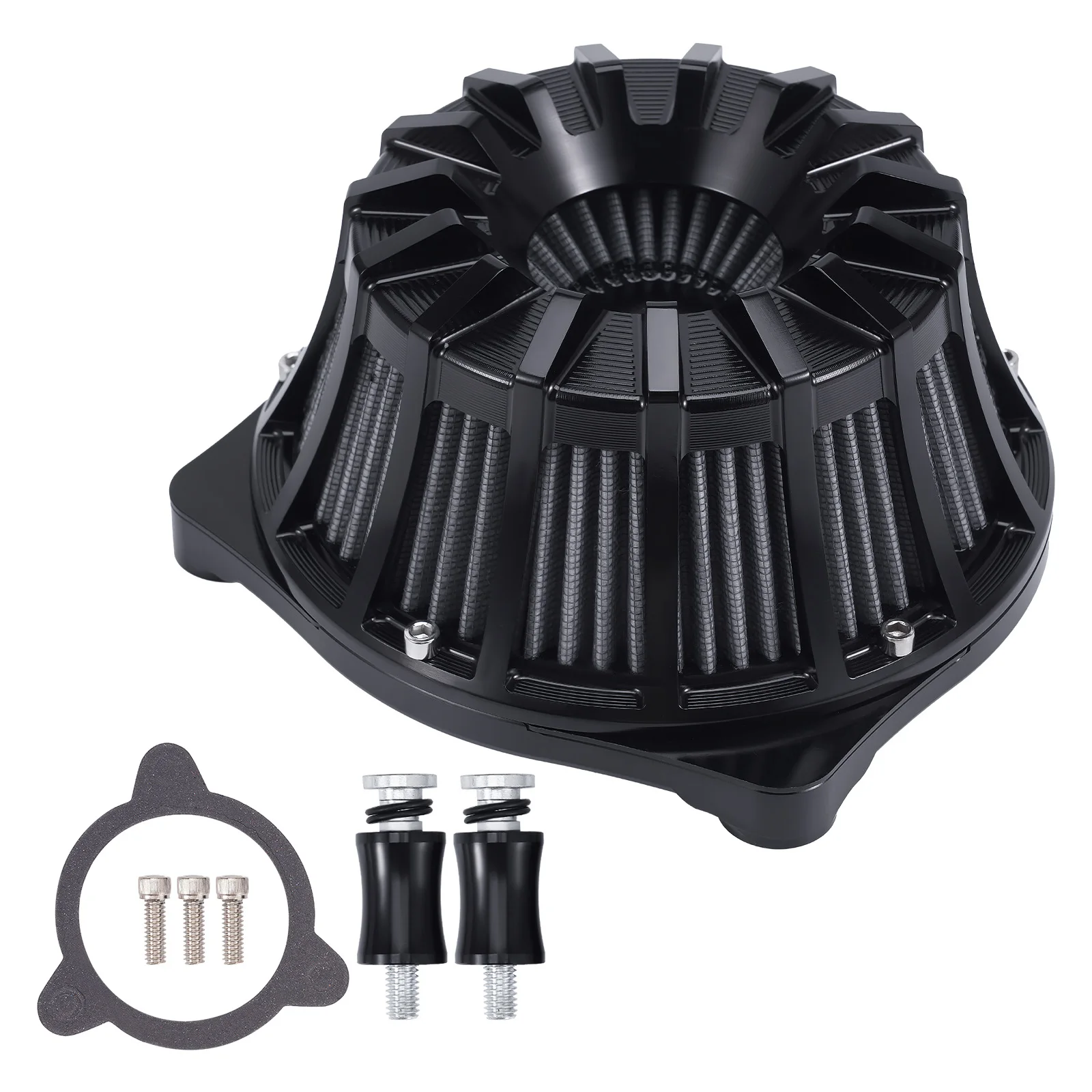 Black Turbine Air Cleaner Intake Filter For Harley Dyna Softail Touring Trike