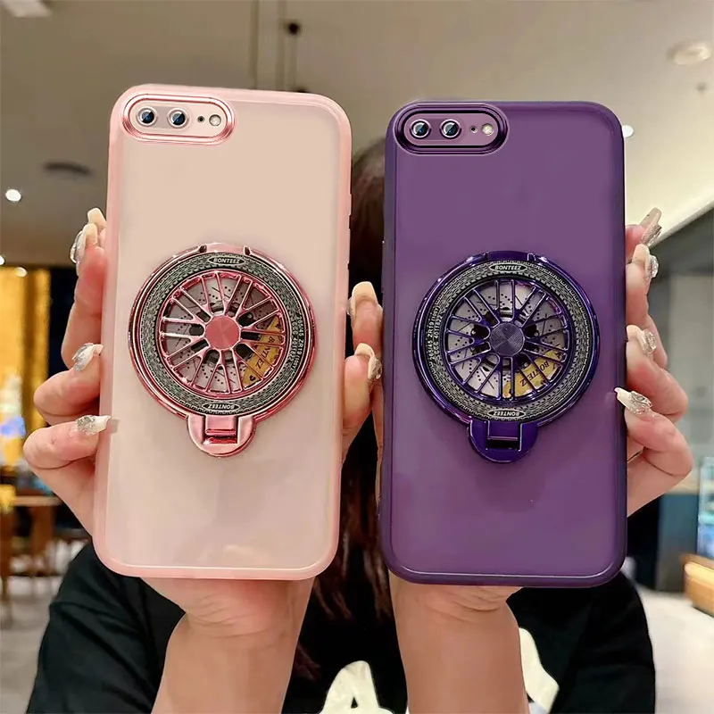 7plus 6 plus 8plus funda con soporte a prueba de golpes para iphone 7, 8, 6 plus, 8plus, 6S, funda con anillo, Fundas suaves de moda