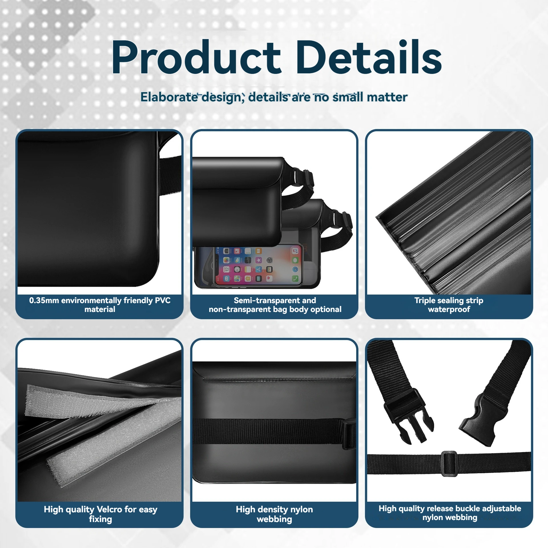 

Наружная поясная сумка для хранения из ПВХ, водонепроницаемая сумка для мобильного телефона и планшета, водонепроницаемая сумка для рафтинга