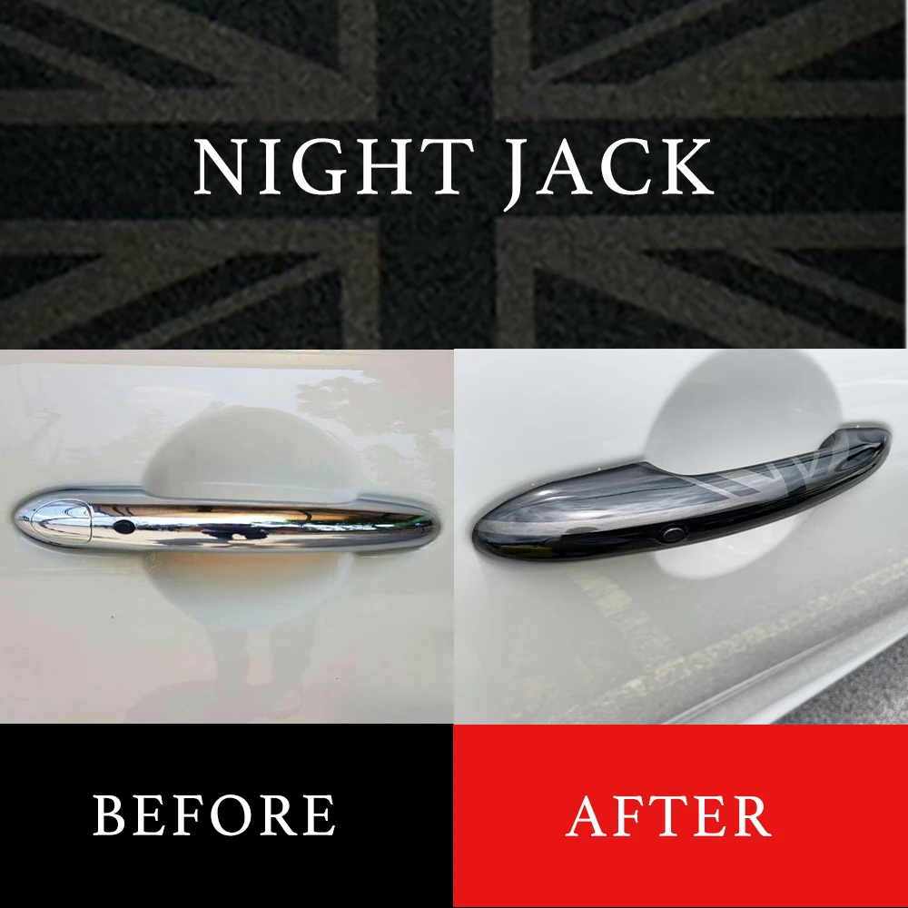 New Night Jack 4PCS In Set Door Handle Cover Sticker Trim For MINI One Cooper S JCW F55 F60 F54 Car-Styling Exterior Accessories