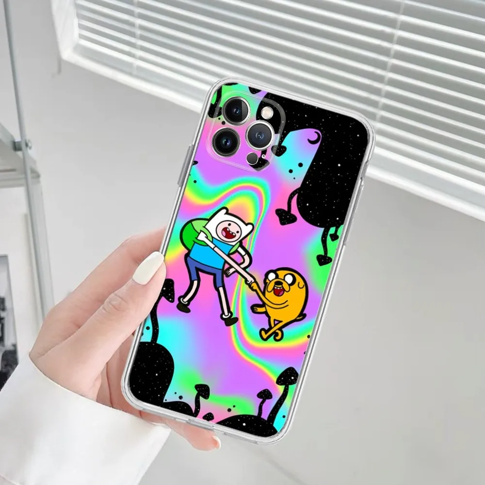 Cartoon Adventure Time Phone Case for iPhone 15 8 7 6 6S Plus X SE 2020 XR XS 14 11 12 13 Mini Pro Max Mobile Case