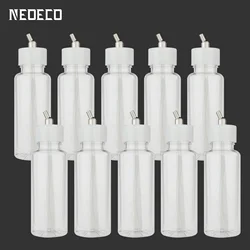 10-Pack 100cc Plastic Airbrush Jar Bottles 30° Down Angle Lids Fit Dual-Action Siphon Feed Airbrushes Neoeco, Iwata, Badger