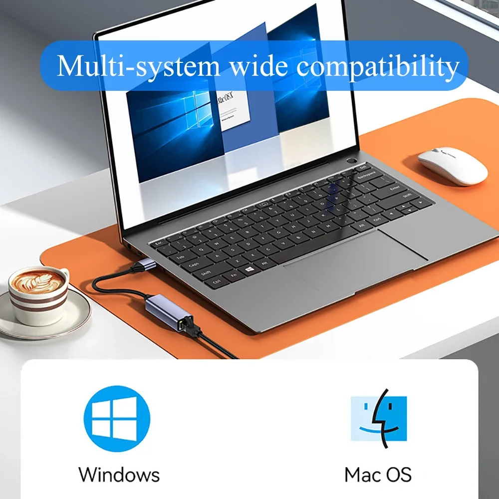 محول إيثرنت 2500 ميجابت في الثانية USB 3.0 بطاقة الشبكة السلكية USB نوع C إلى RJ45 إيثرنت Lan محول 2.5 جيجابت بطاقة الشبكة لأجهزة الكمبيوتر المحمول